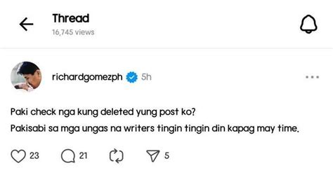 Richard Gomez, may mensahe sa mga writers sa gitna ng EDSA .